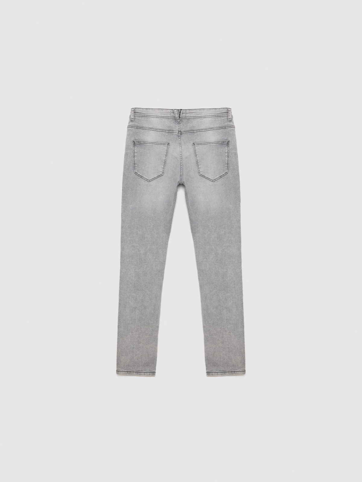 Grey regular denim jeans grey detail view