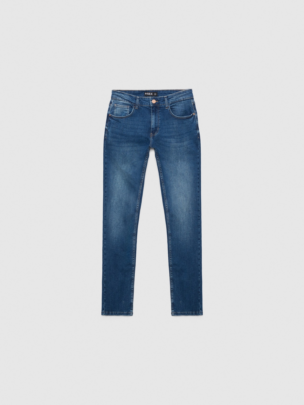 Mid rise slim denim jeans blue