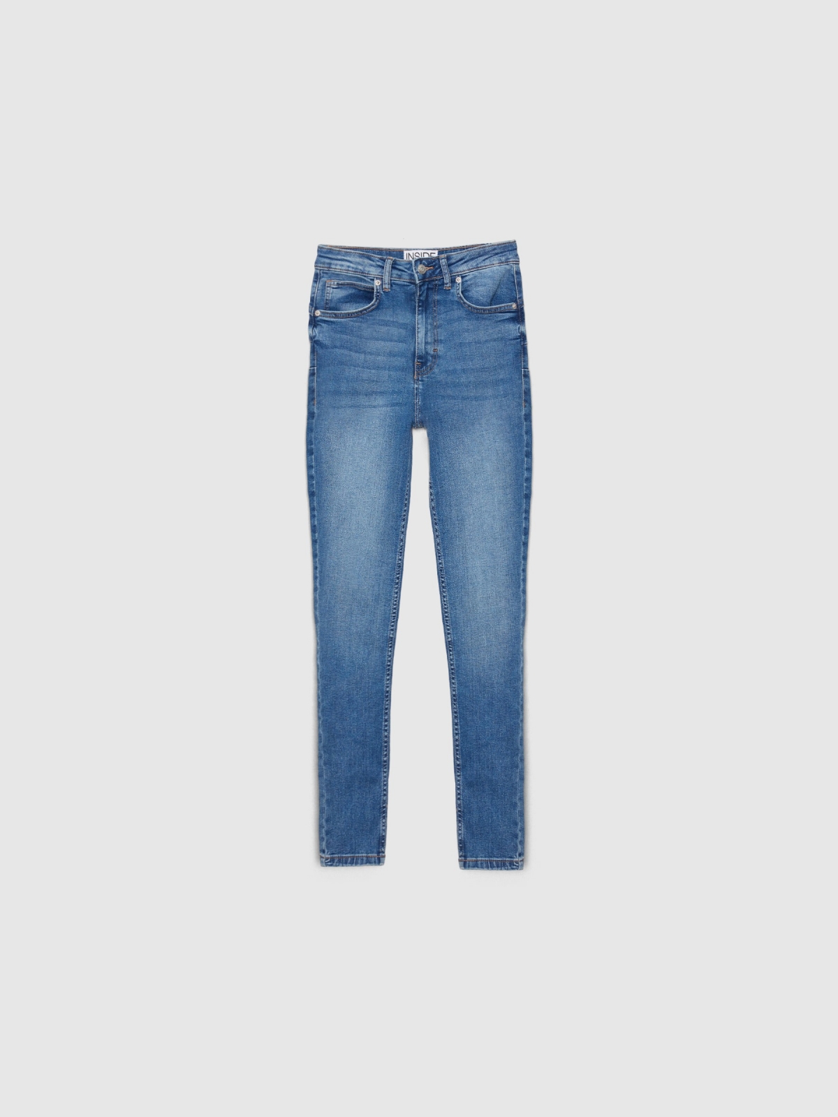  Jeans skinny de cintura subida azul