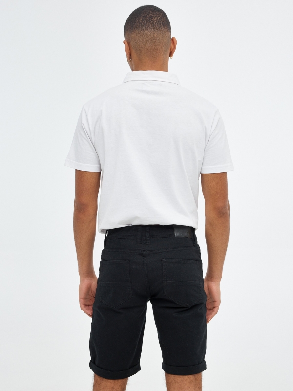 Bermuda short with five pockets black middle back view