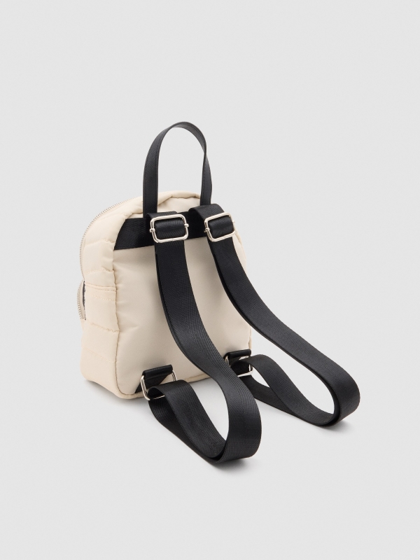 Mini padded backpack beige detail view