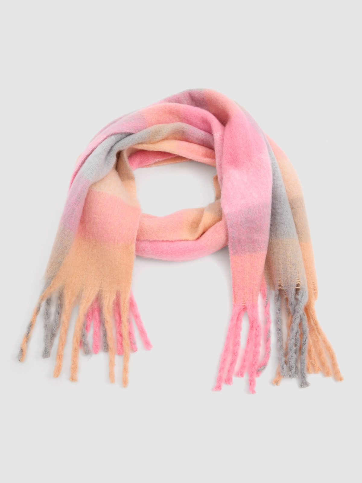 Pastel multicolor checkered scarf