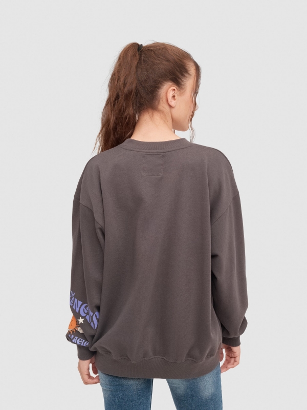 Uniqueness oversized sweatshirt dark grey middle back view