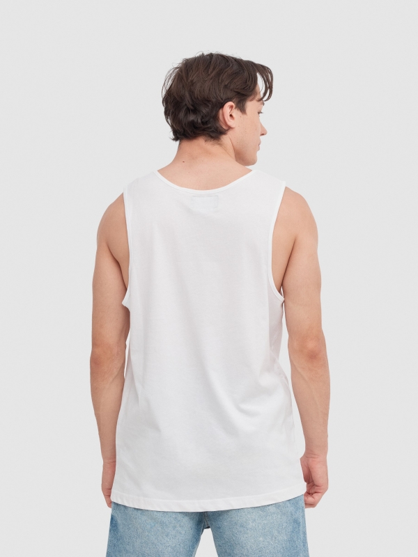 Monsters tank top white middle back view