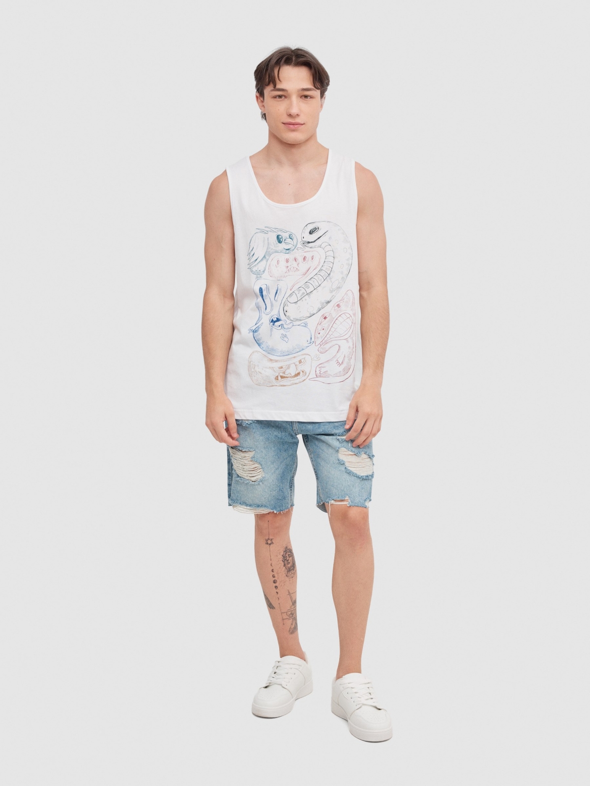 Monsters tank top white front view