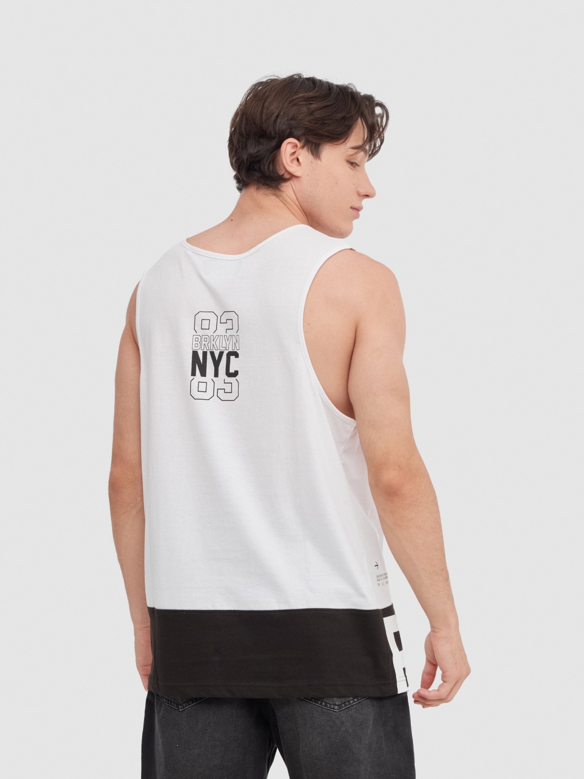 Broklyn tank top white middle back view