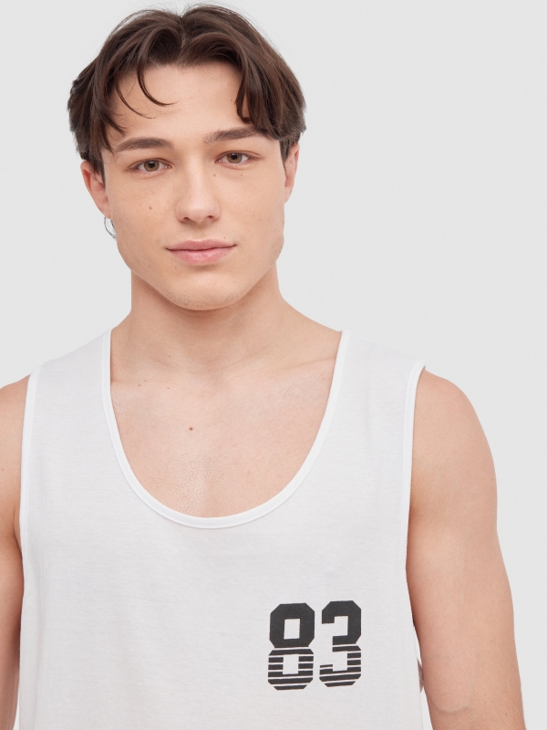 Broklyn tank top white detail view