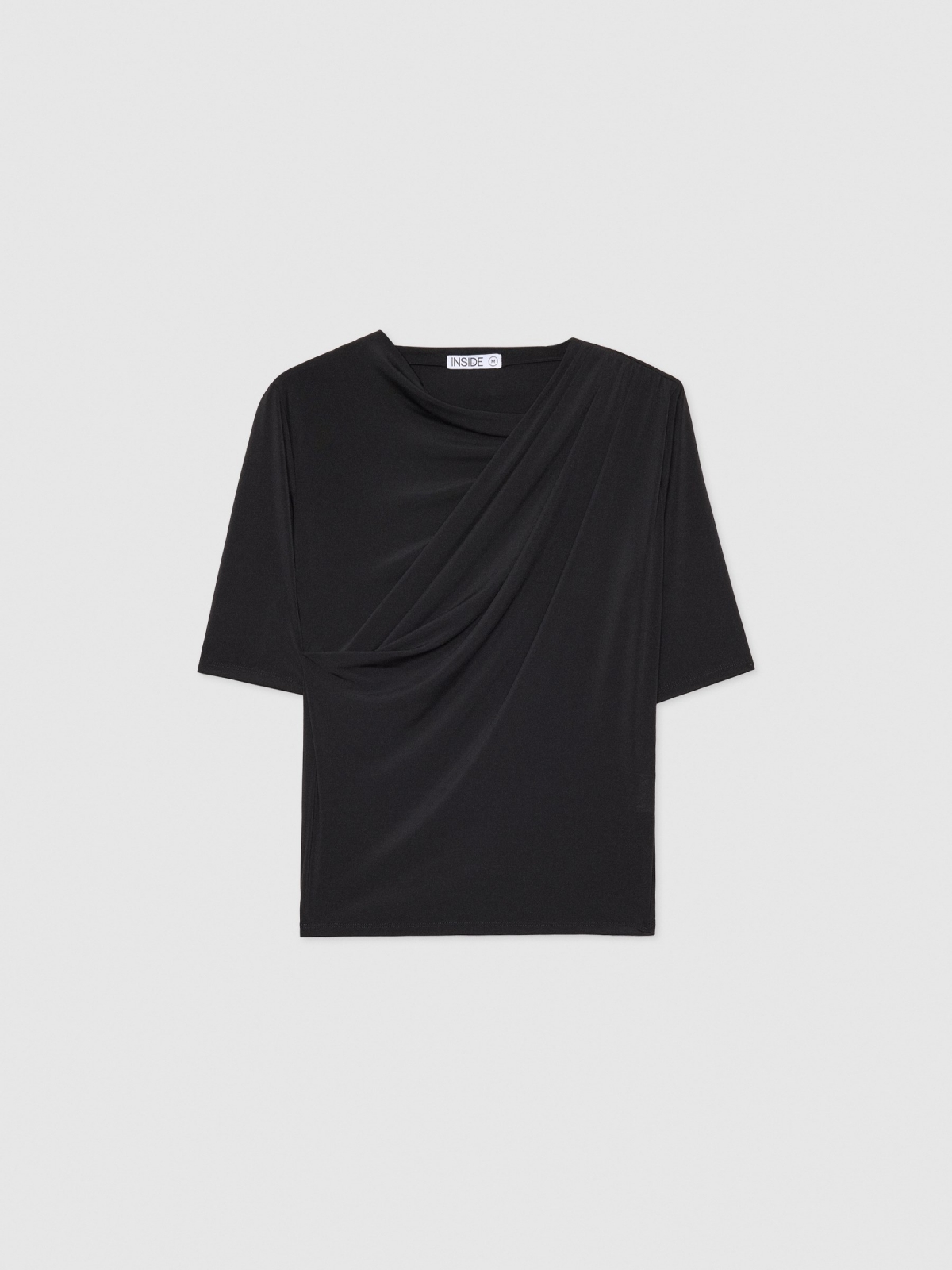  Camiseta drapeada negro