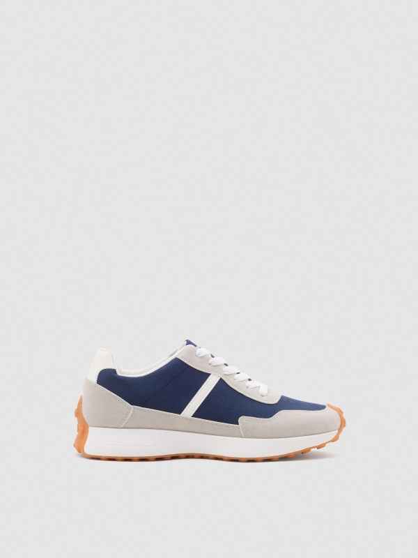 Combined casual sneaker blue profile view