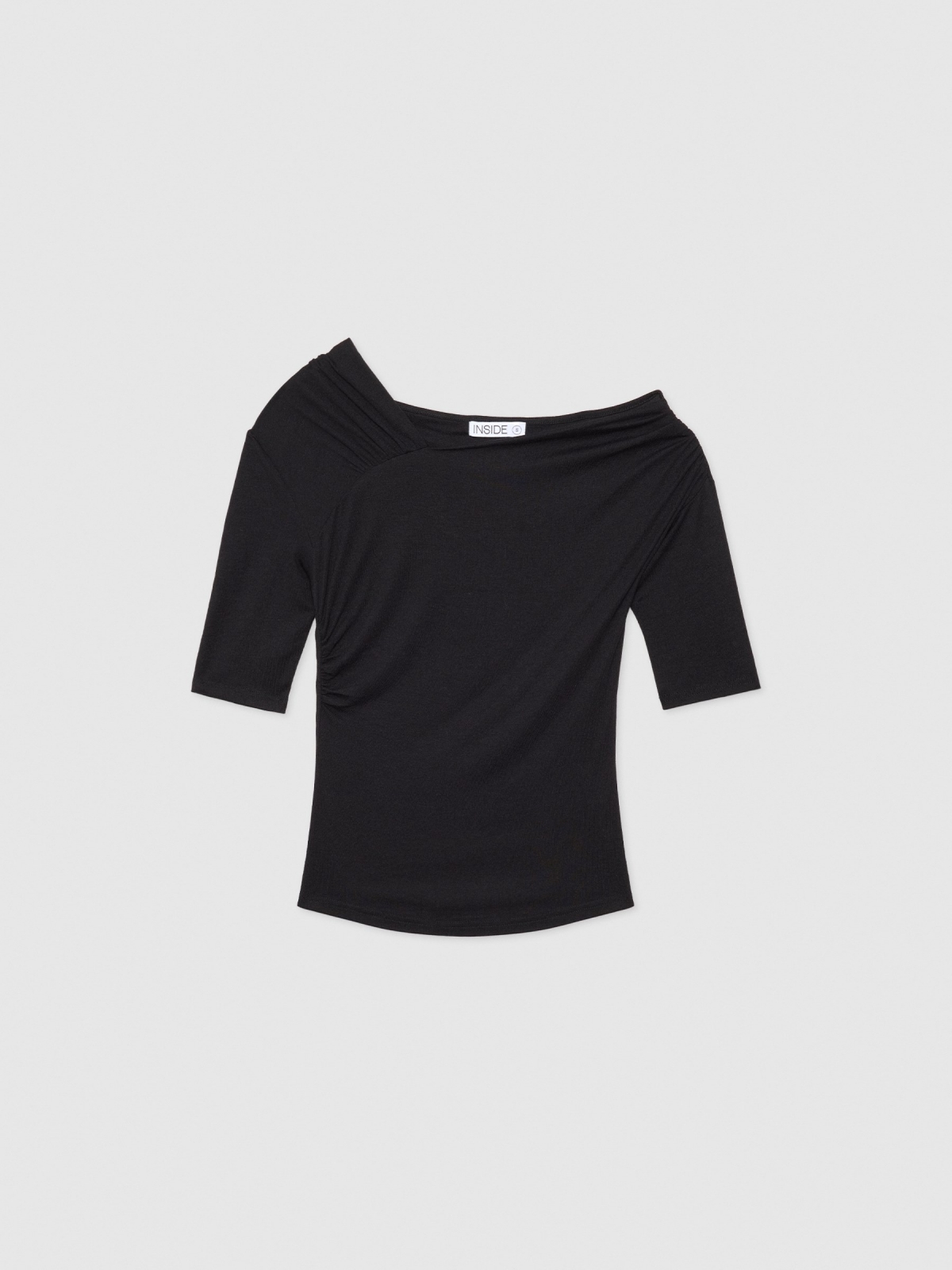  Asymmetric neckline t-shirt black