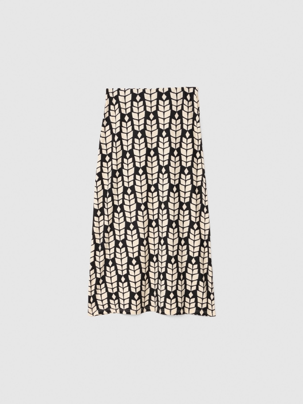  Printed midi skirt black/beige