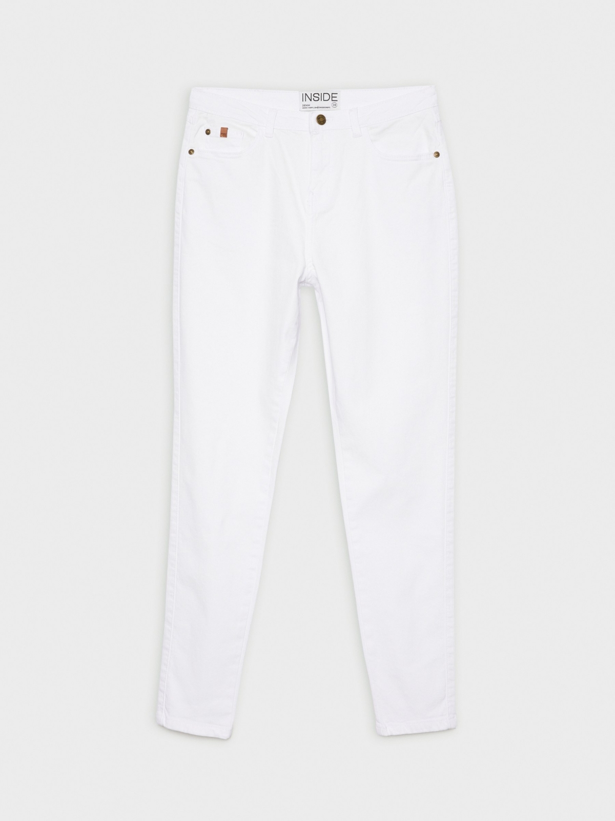  High rise skinny pants white