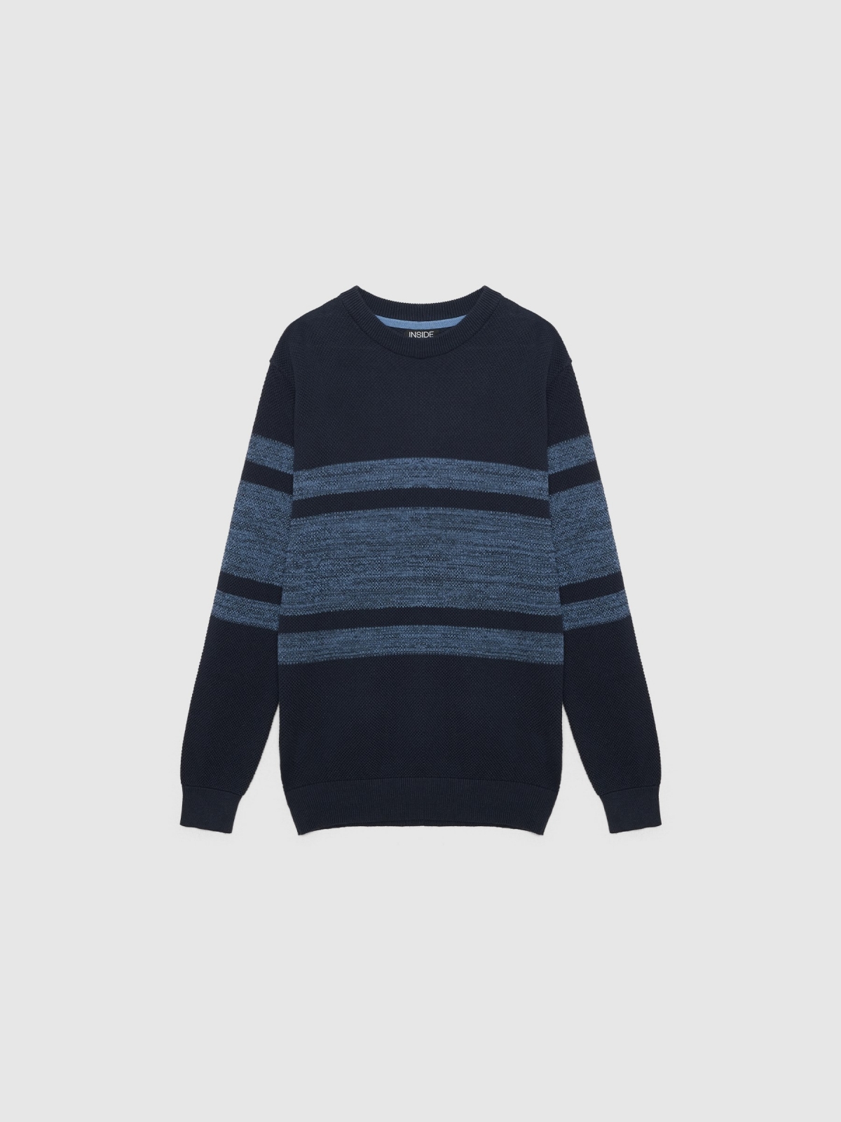  Two-colour striped jumper navy