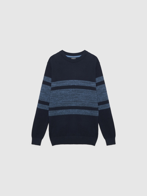  Two-colour striped jumper navy