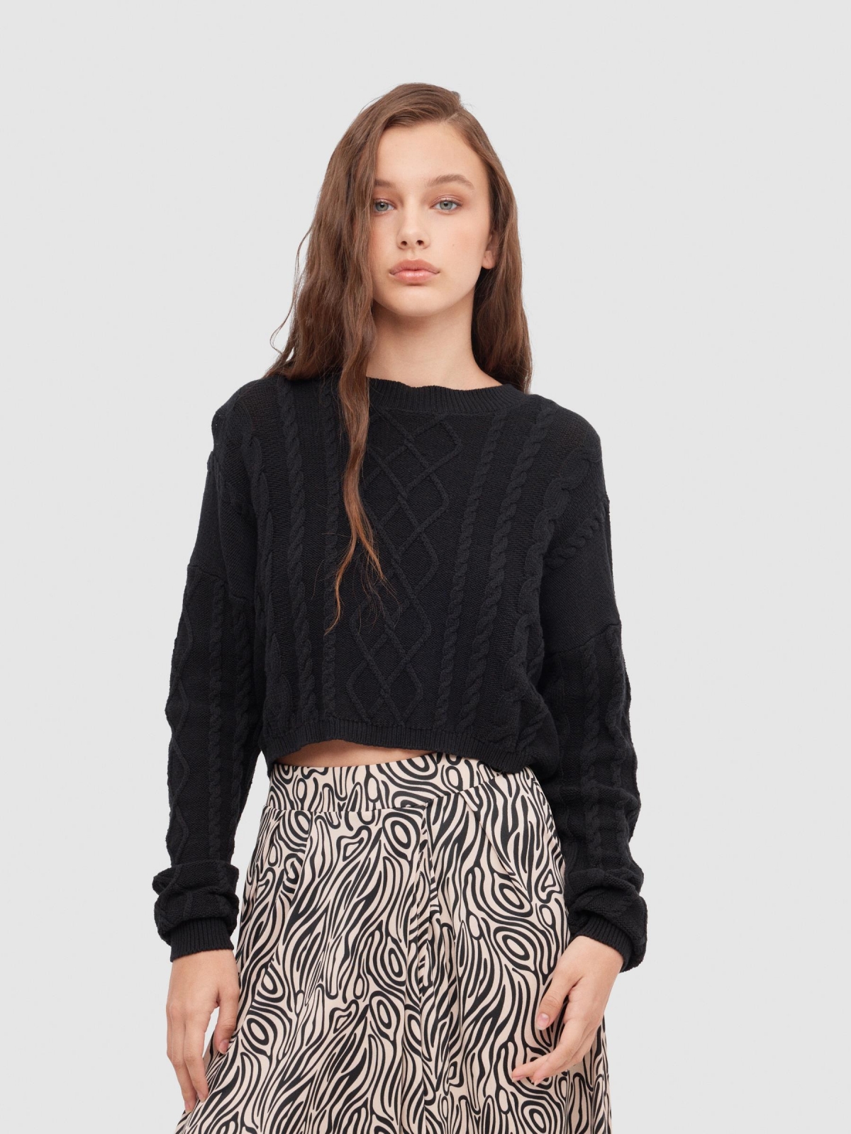 Braided crop jumper