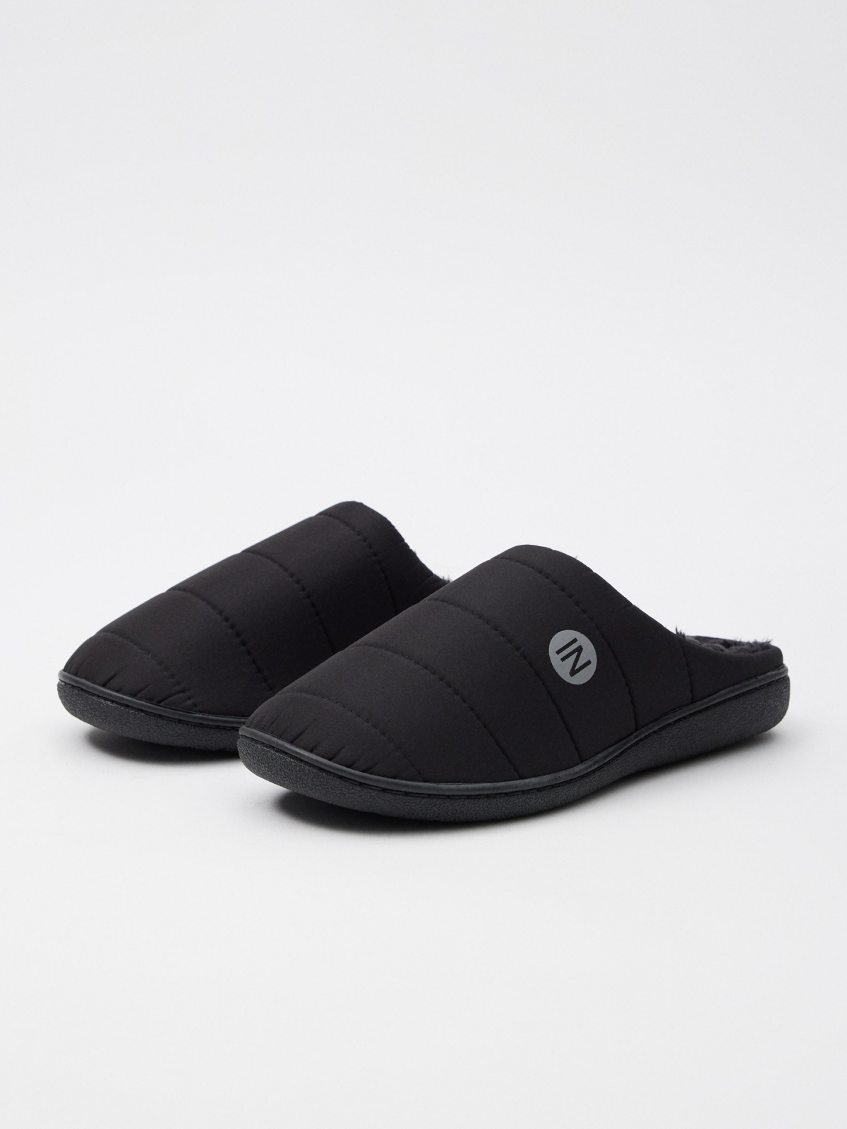 Nylon house slipper black back view