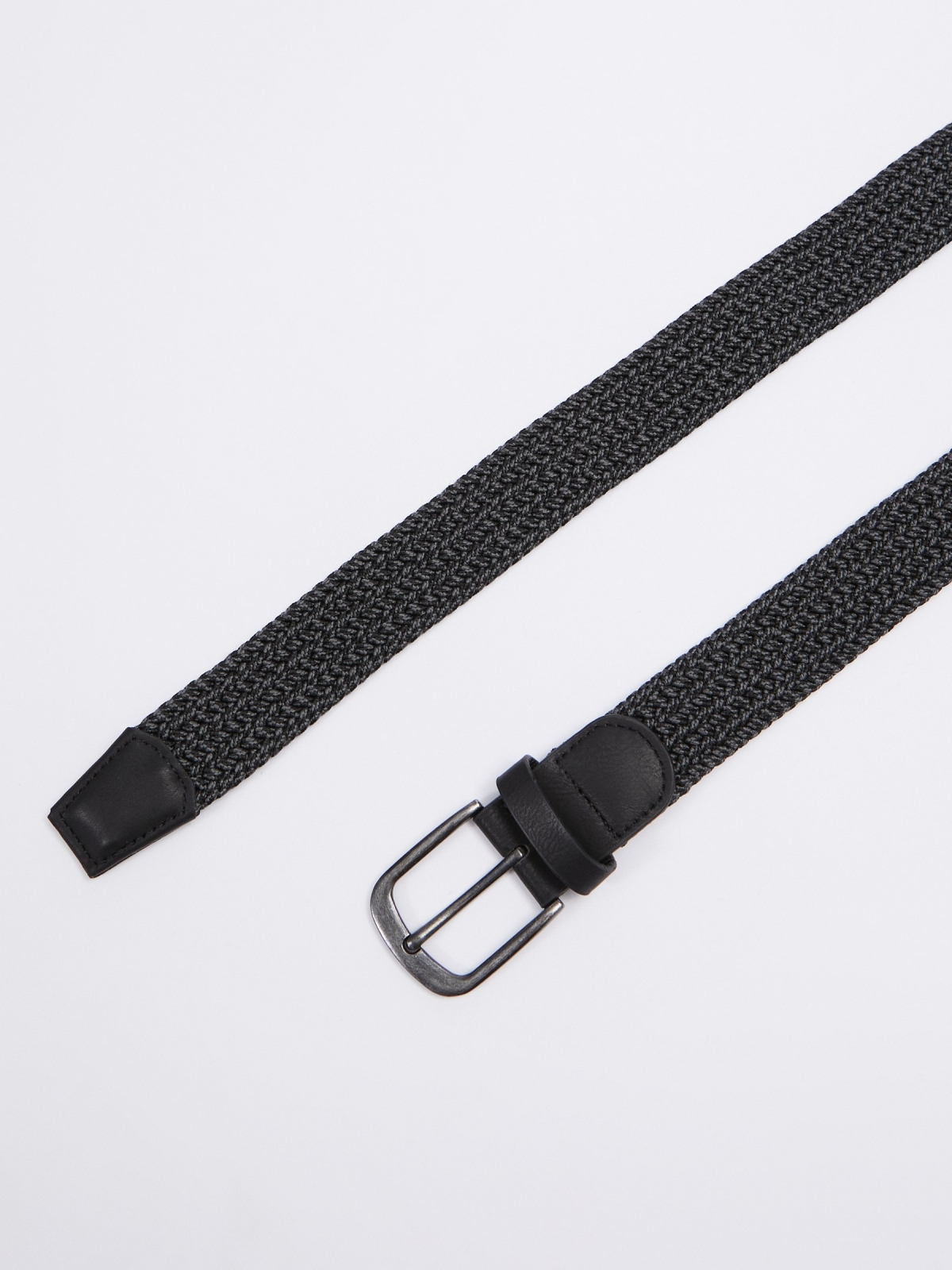 Elastic braided belt black