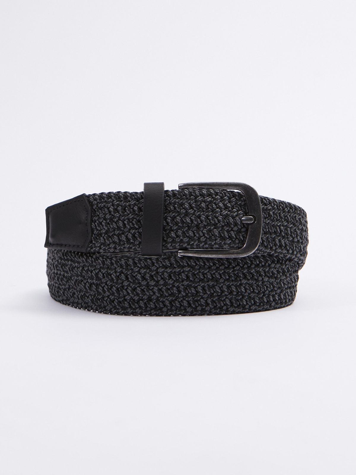 Elastic braided belt black