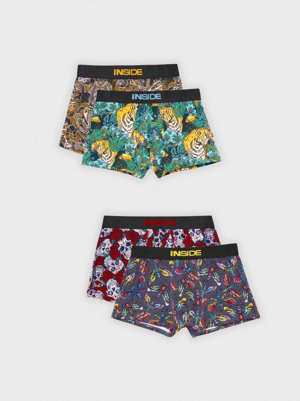 Pack 4 animal print boxers