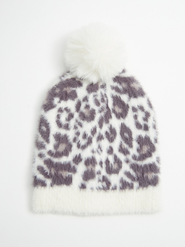 Animal print hat white