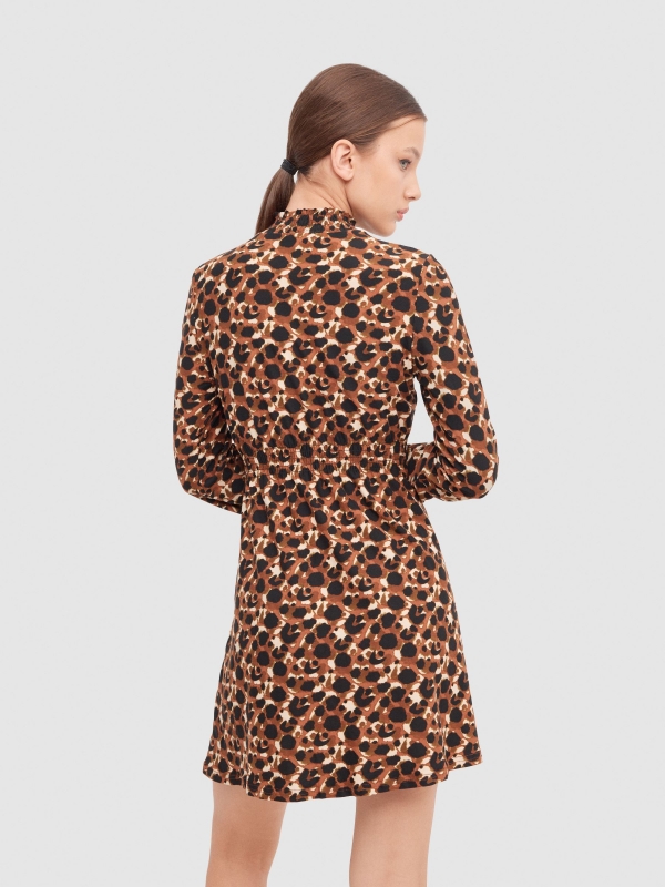 Perkins animal print dress multicolor middle back view