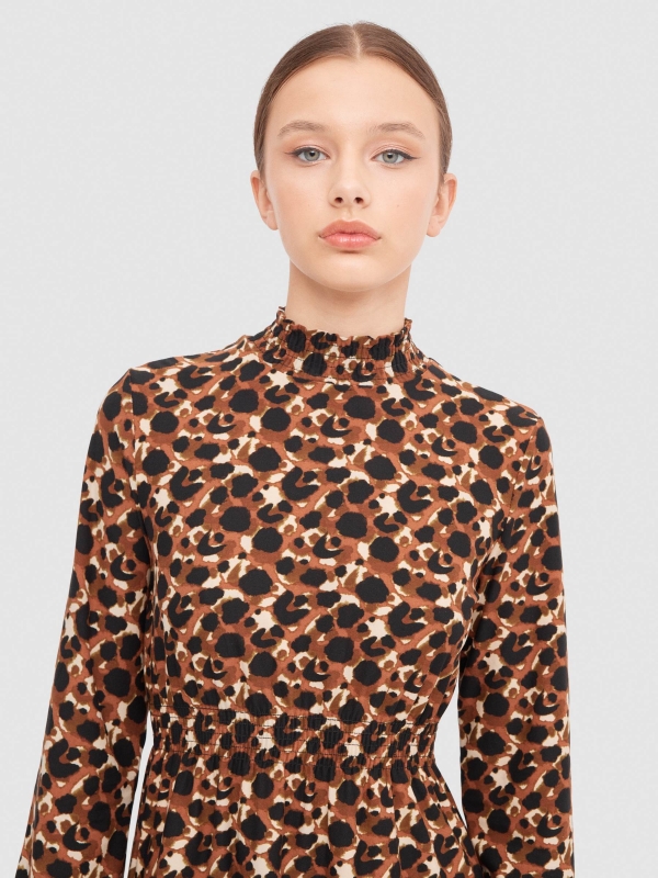 Perkins animal print dress multicolor detail view