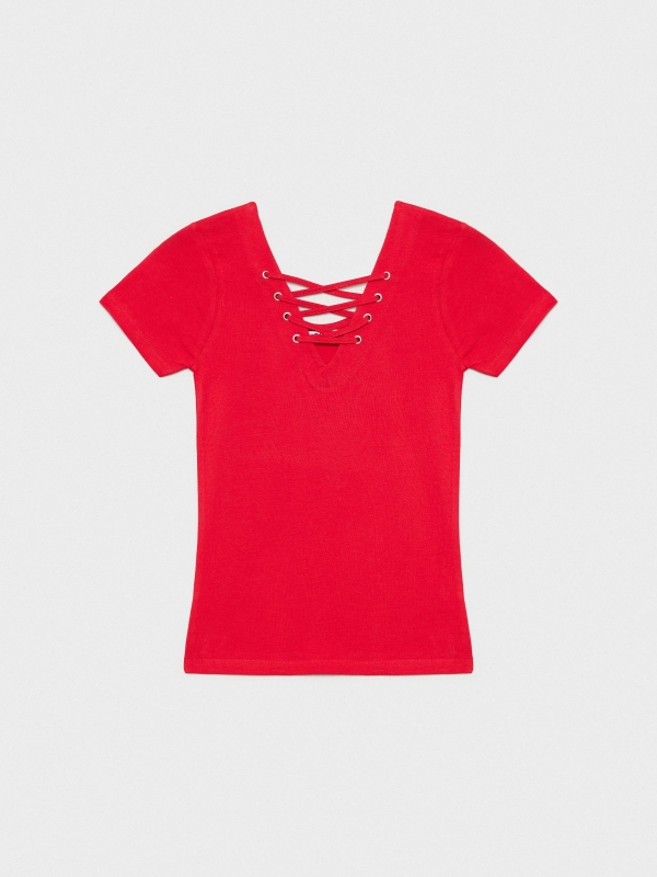  Camiseta lace up rojo