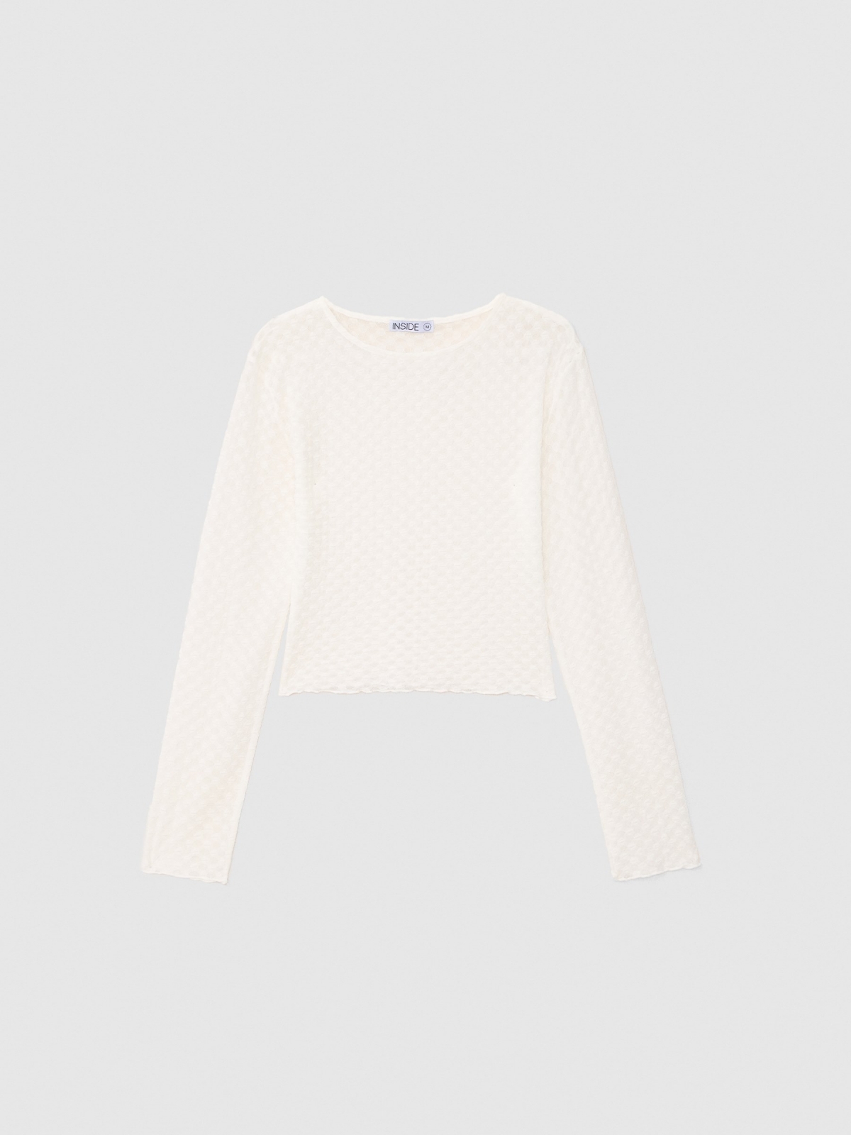  Semitransparent long sleeve t-shirt off white