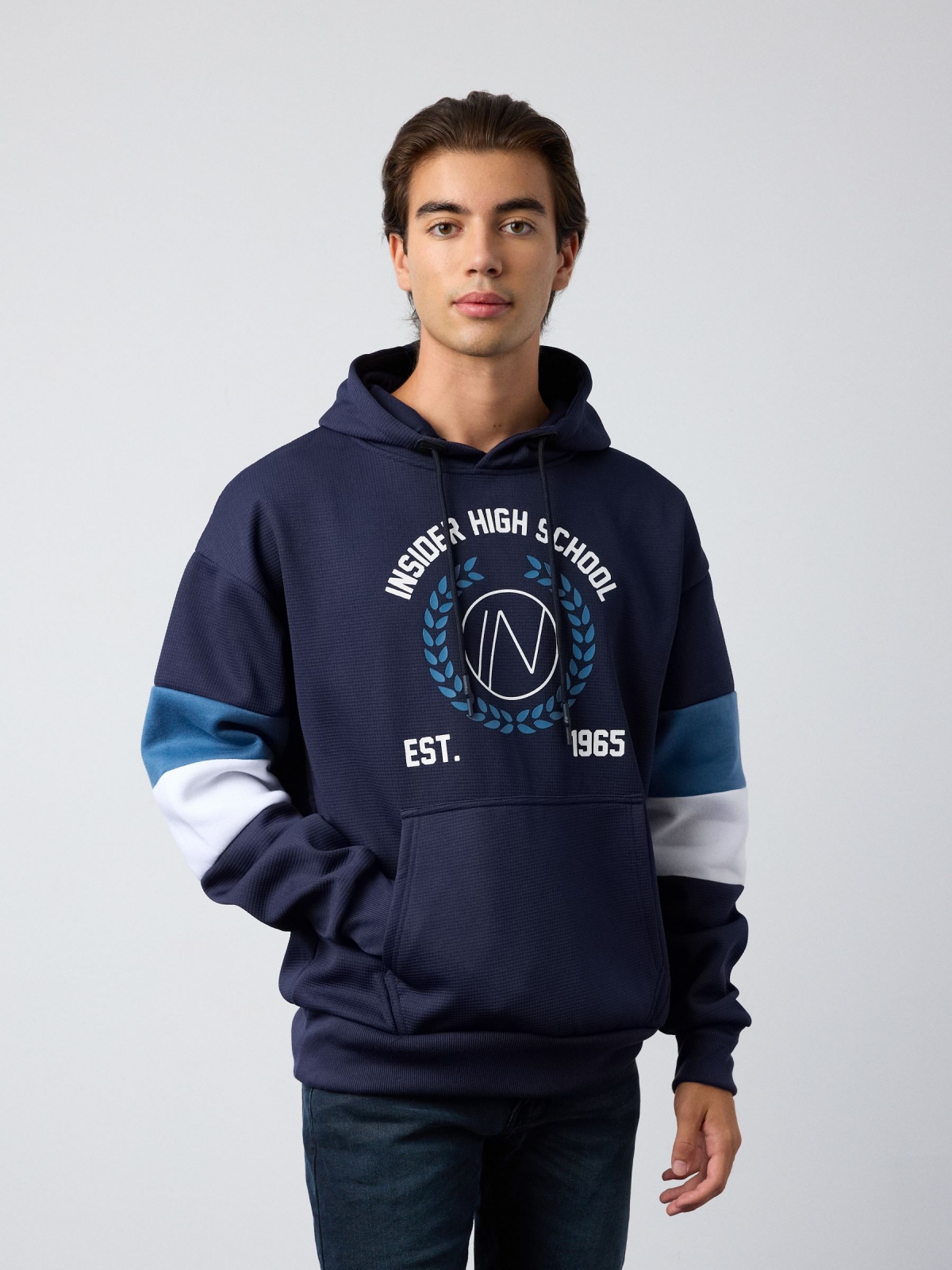 Sudadera Insider High School azul marino vista media frontal