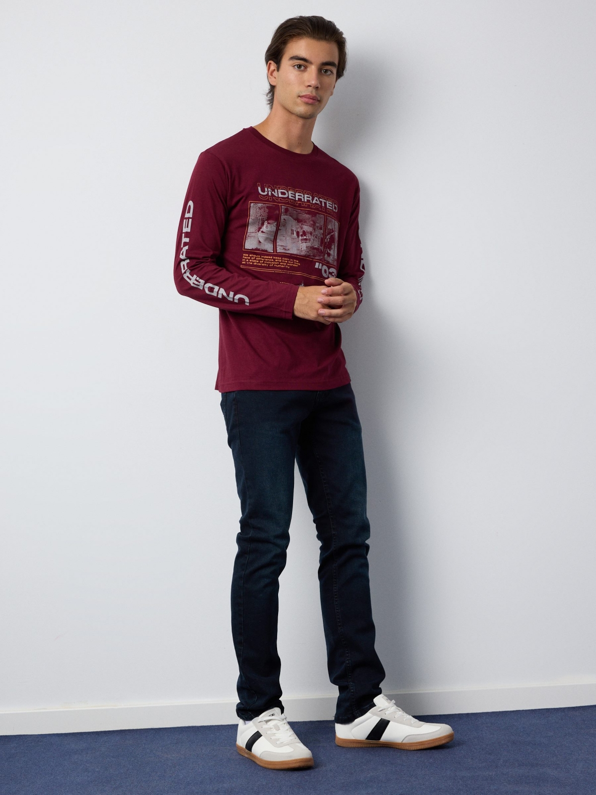 UNDERRATED T-Shirt burgundy front view