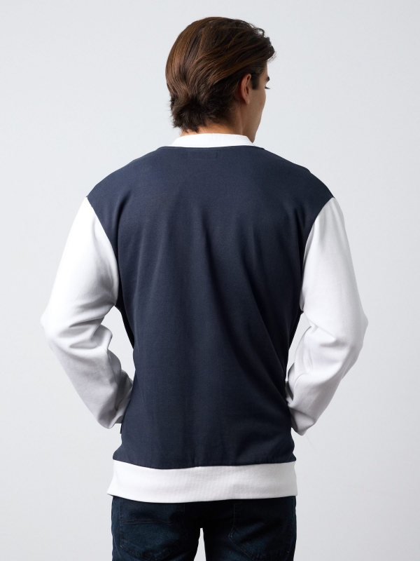 University Sweatshirt navy middle back view