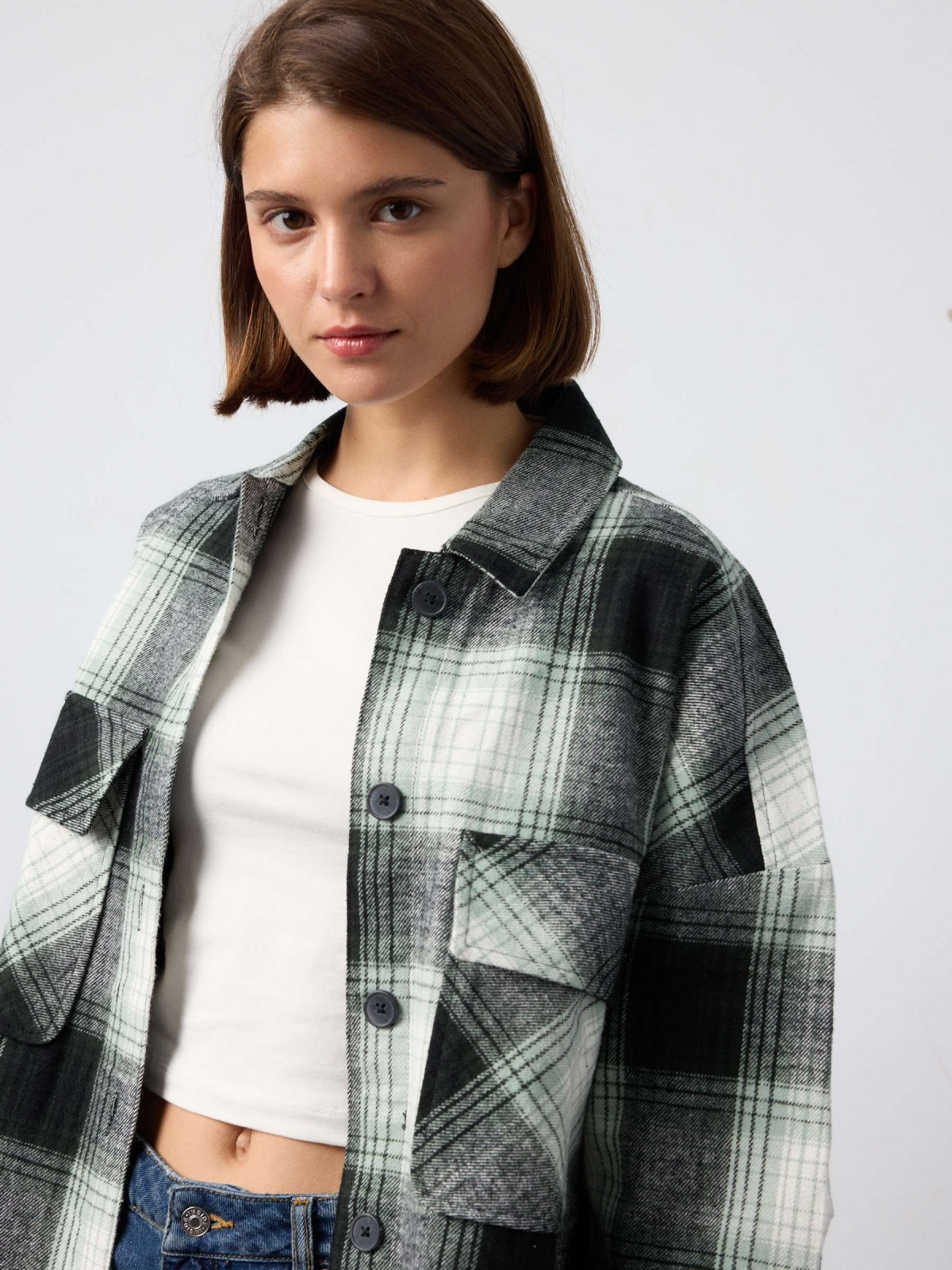  Plaid overshirt green