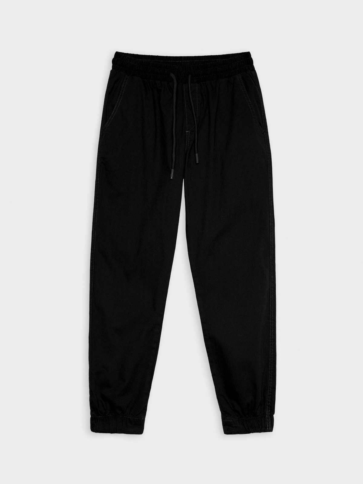 Twill joggers black detail view