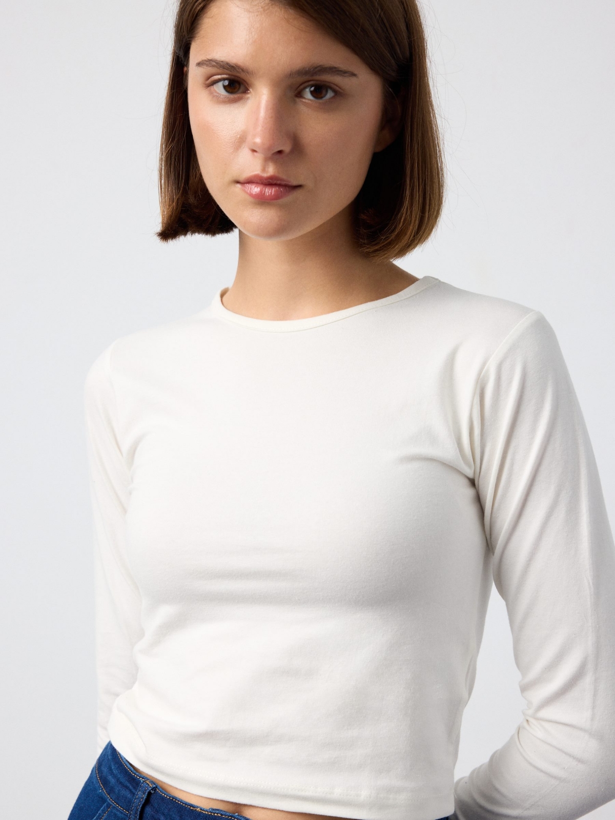  Cropp black long sleeve t-shirt off white