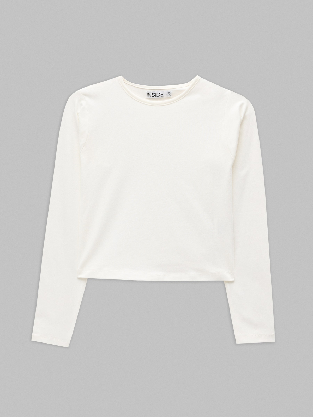 T-shirt preta de manga comprida Cropp off white vista detalhe