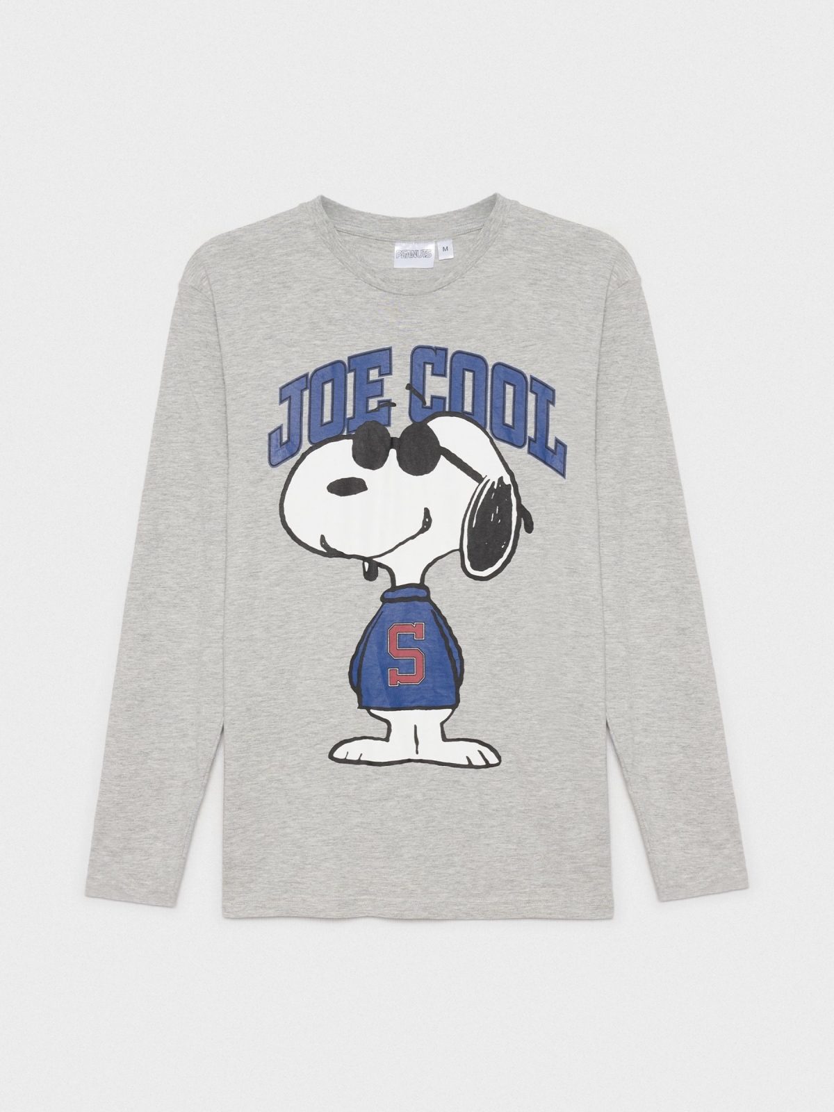 T-shirt Snoopy manga longa cinza vista detalhe