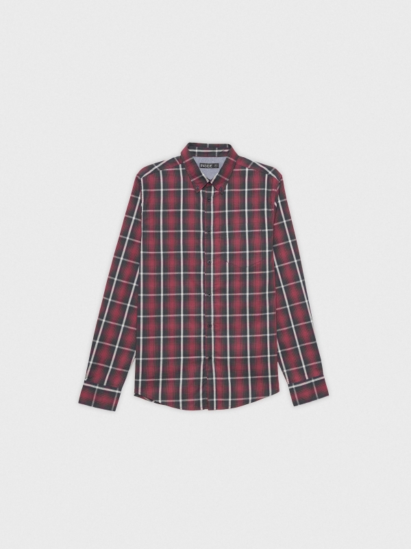 Regular fit plaid shirt black detail view