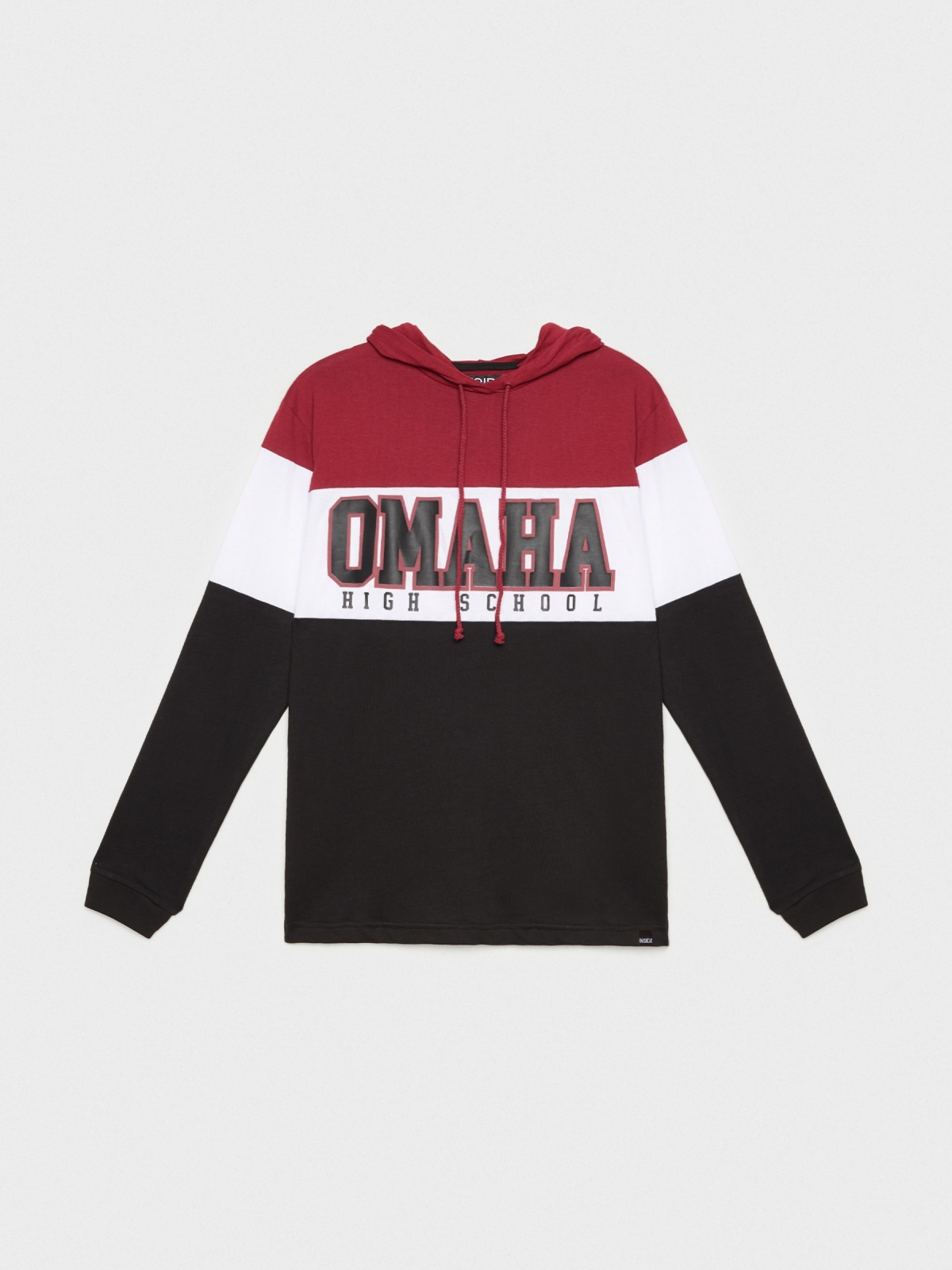 OMAHA hooded T-shirt black detail view