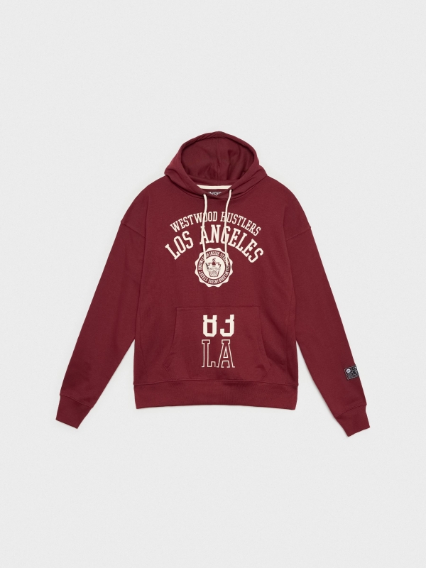 Los Angeles Sweatshirt burgundy detail view