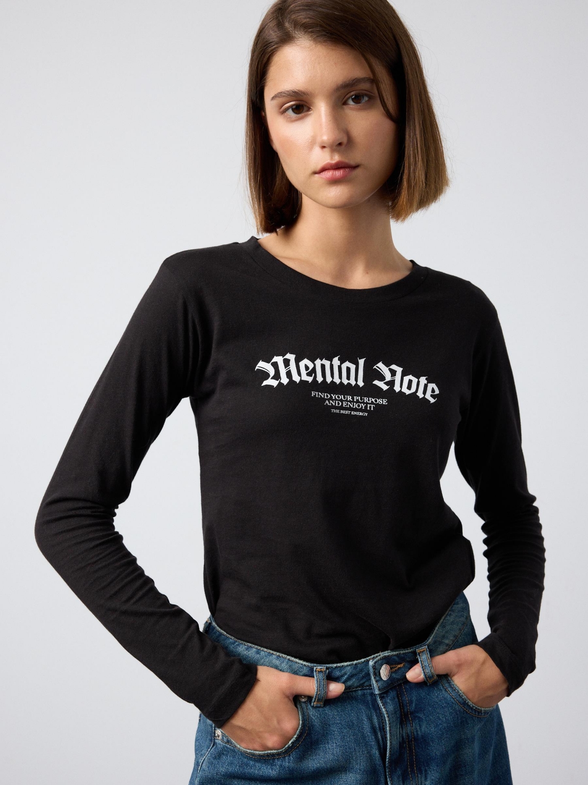  Camiseta Mental Note negro