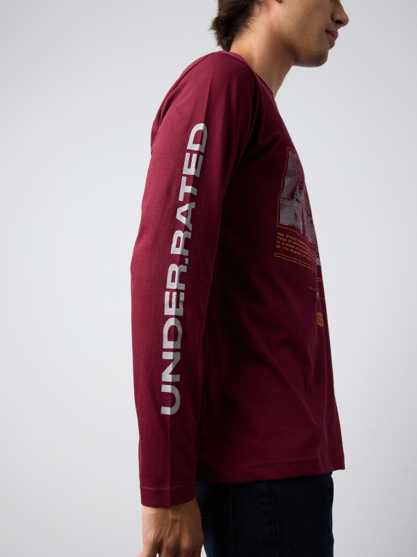 UNDERRATED T-Shirt burgundy detail view