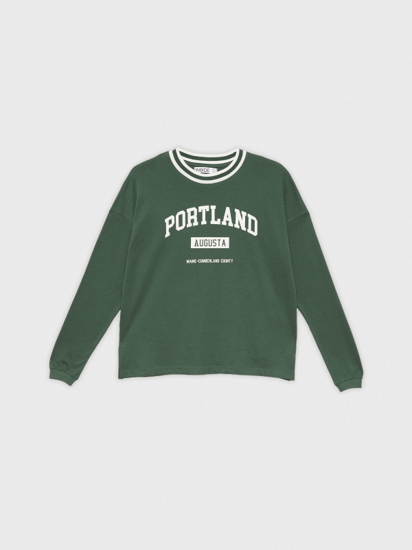 Camiseta oversized Portland verde oscuro vista detalle