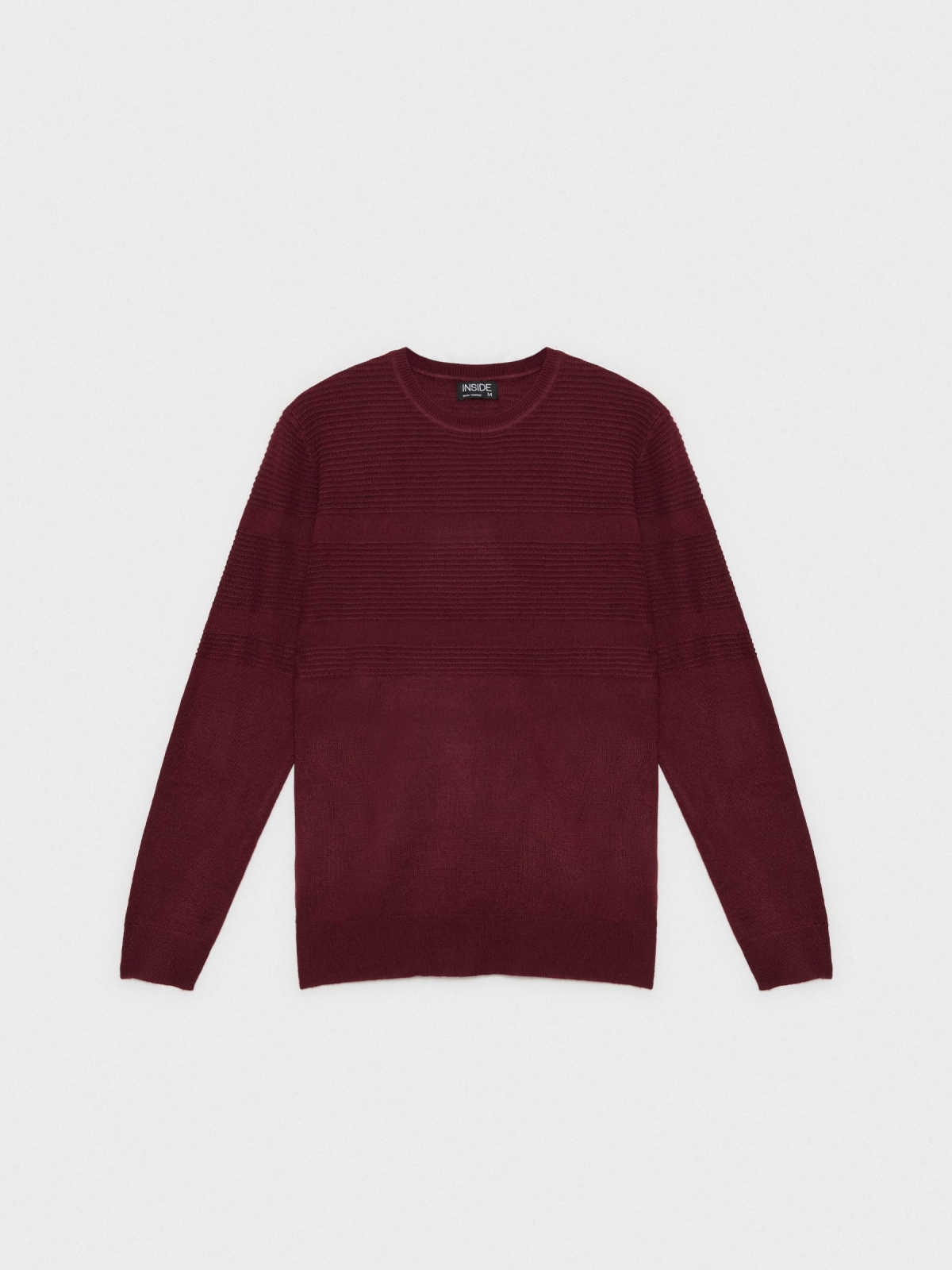 Embossed striped jumper burgundy detail view