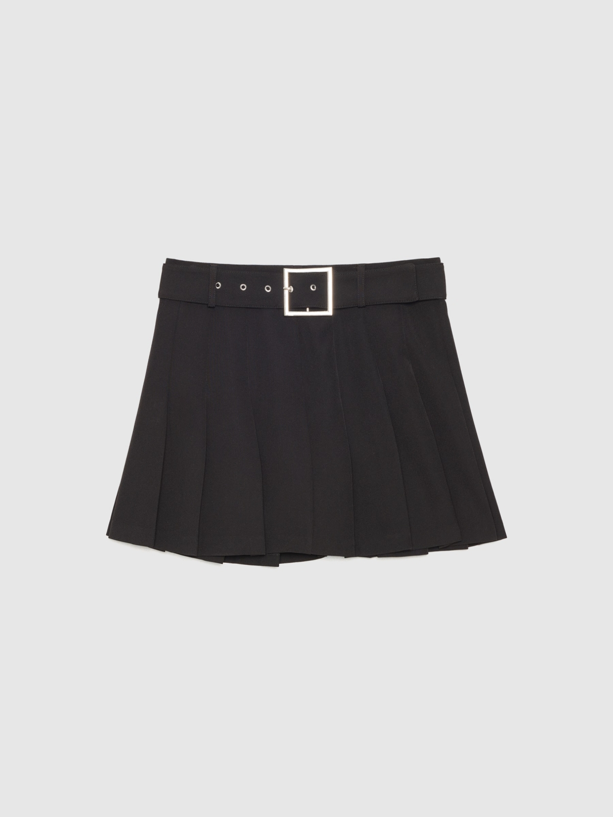 Falda mini tablillas negro vista detalle