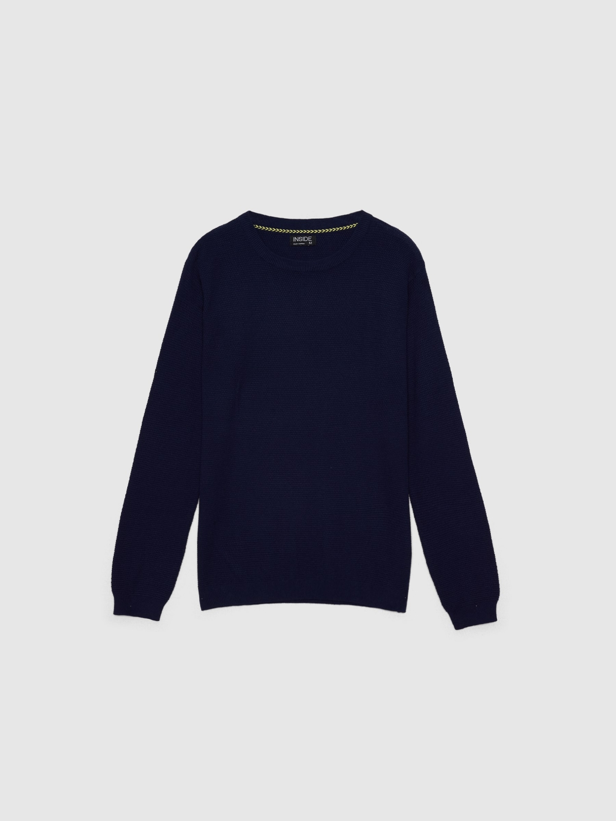 Basic crew neck jumper navy detail view