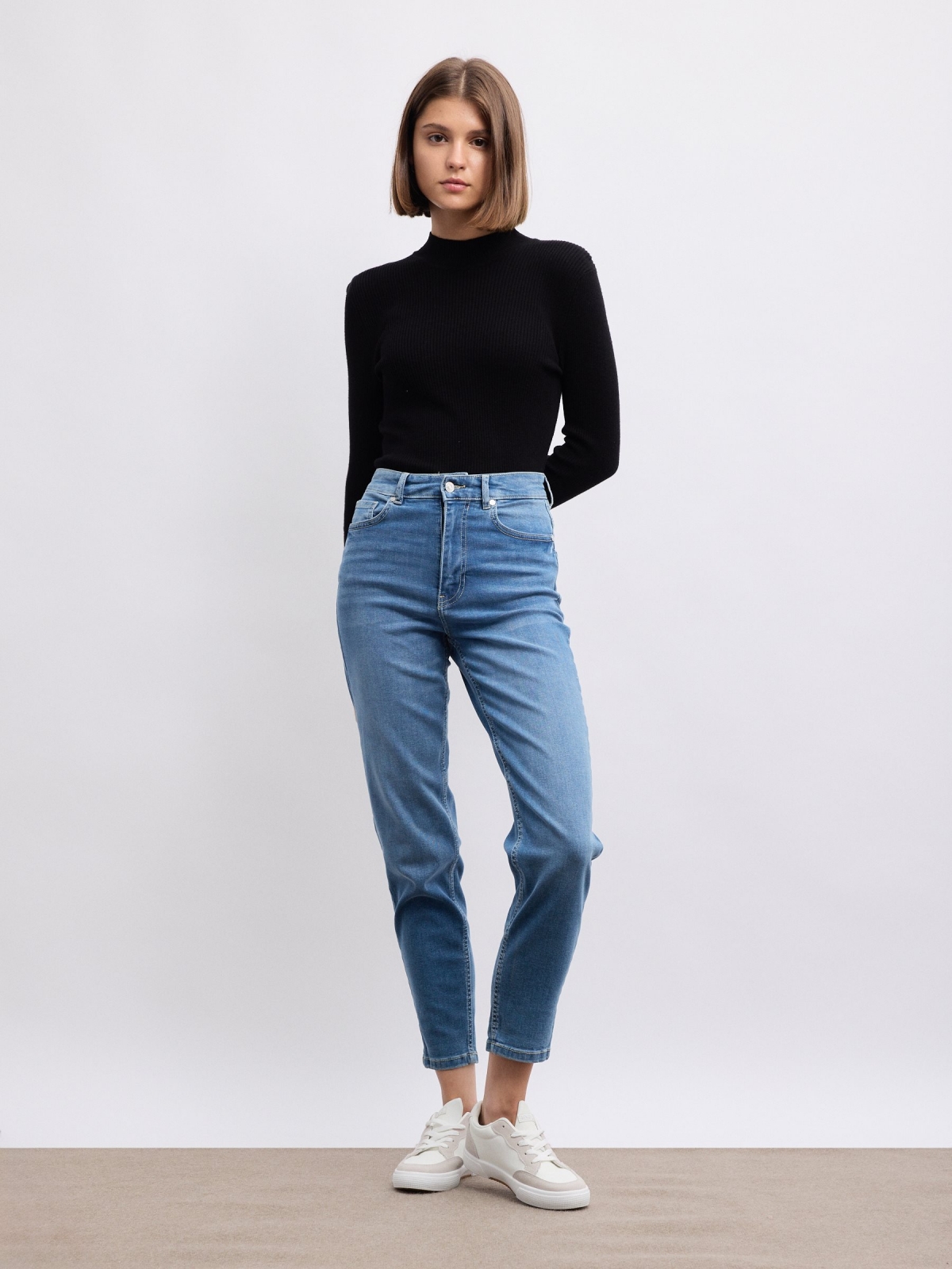 Jeans mom slim high rise