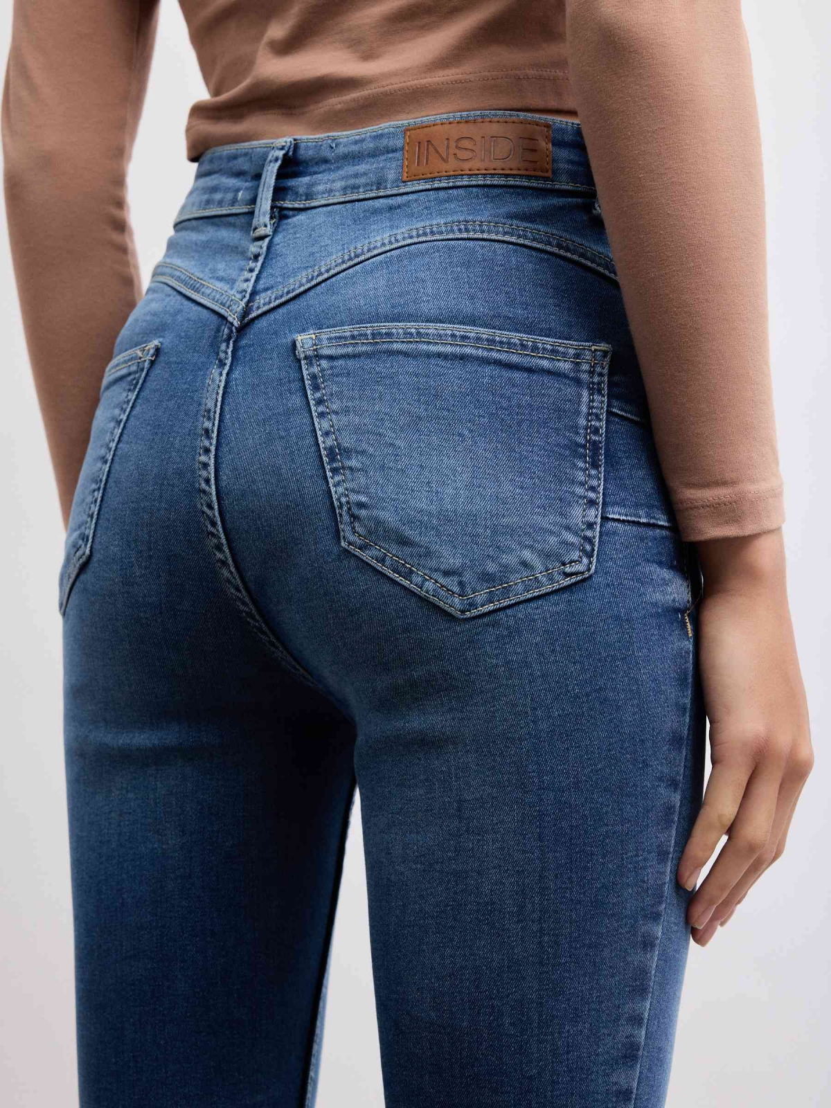 Skinny push up jeans blue detail view