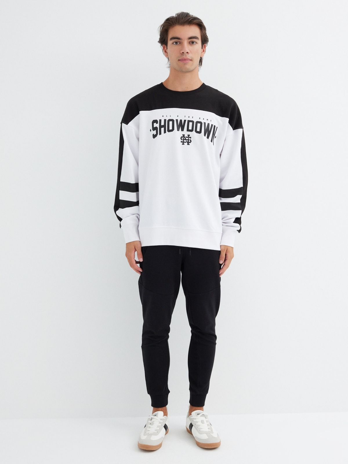 Sweatshirt Showdown branco vista geral frontal