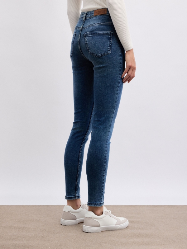 Basic blue skinny jeans blue middle back view