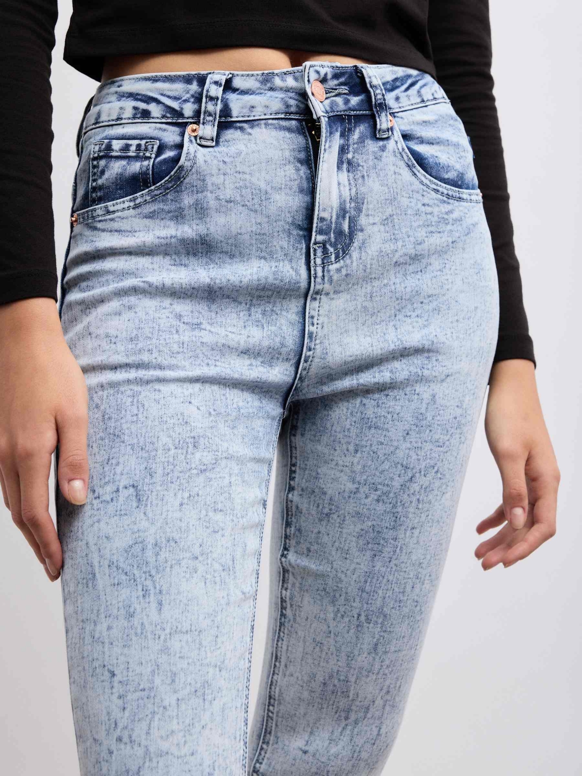  Jeans rasgadas skinny push up azul claro